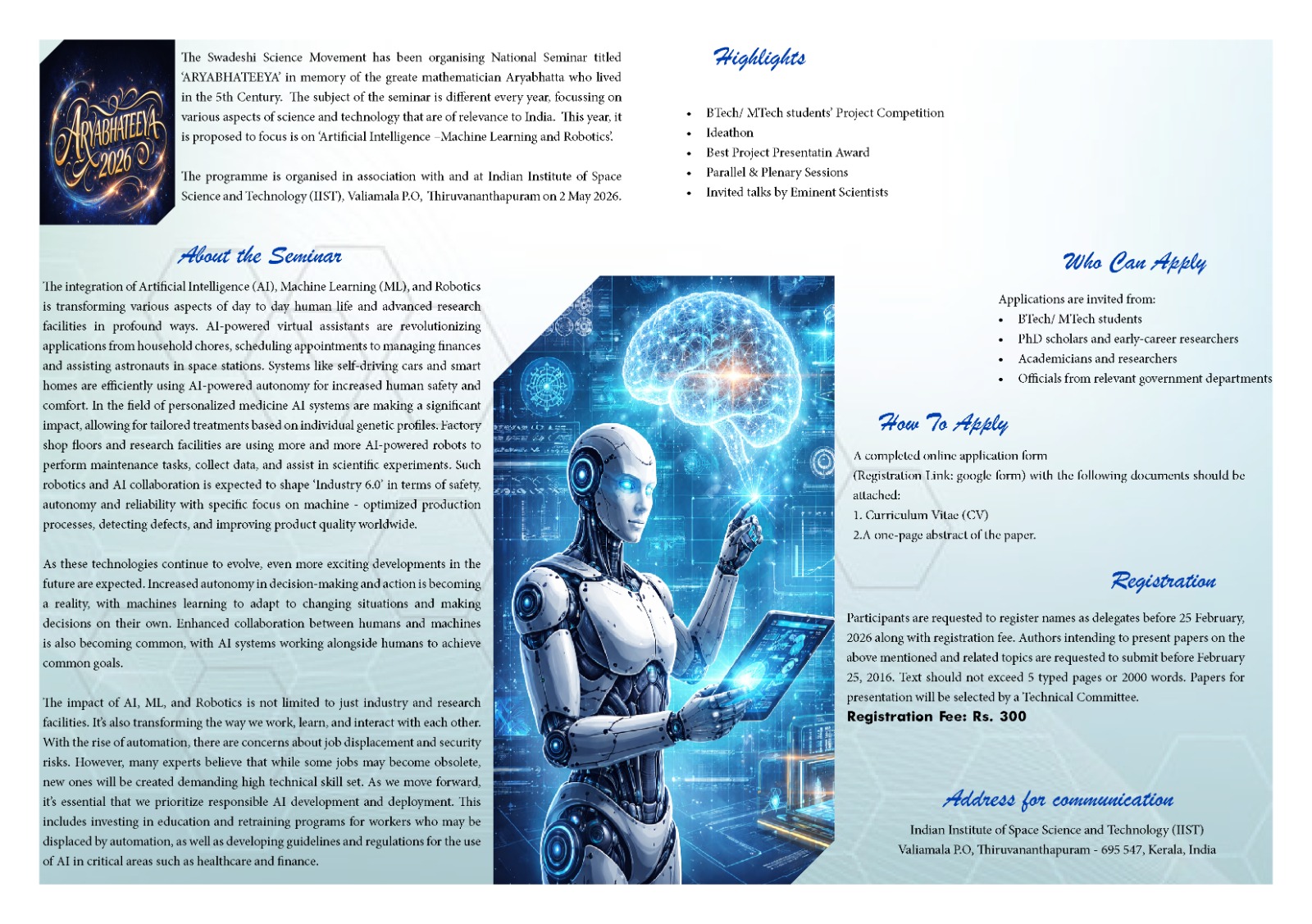 Aryabhateeya 2026 Details